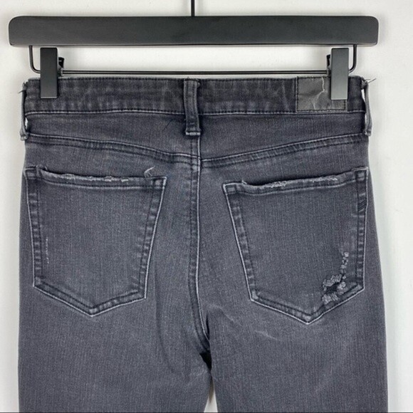 Aero High-Rise Jeans Womens Faded Black Size 4 Stretch Denim Distressed Pants - Picture 5 of 10